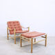 Fauteuils Safari avec un ottoman, Suède, 1960