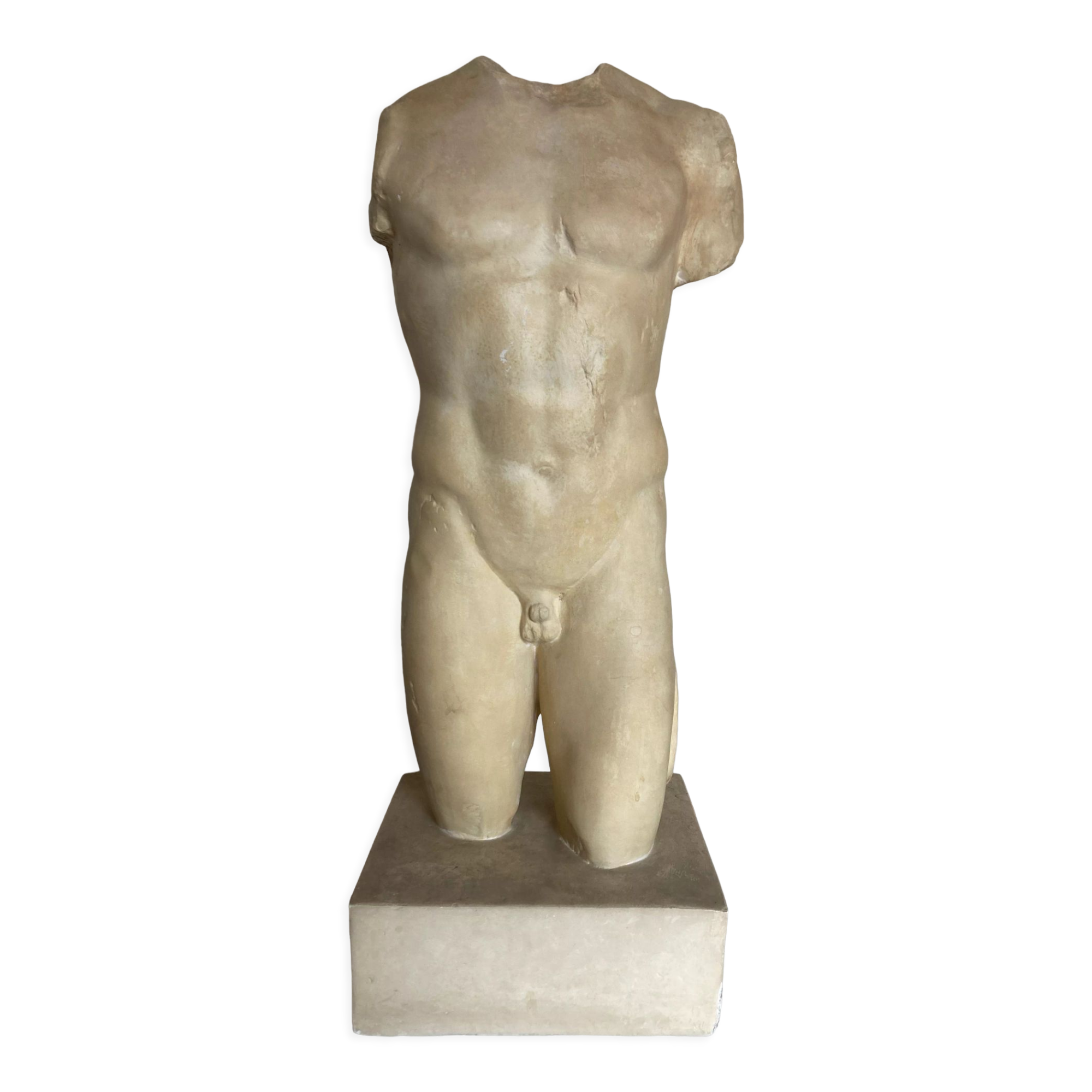 Buste d'Héraclès nu en plâtre XXXL Le Louvre