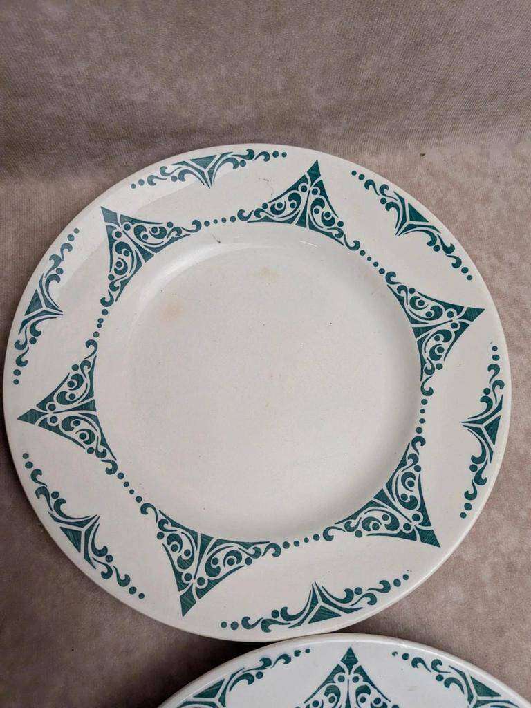Set of 7 flat plates in ironstone Moulin des Loups FTI 22