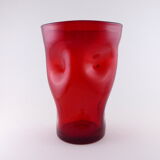 Vase in ruby ​​ruby ​​empolated glass Italy around 1950
