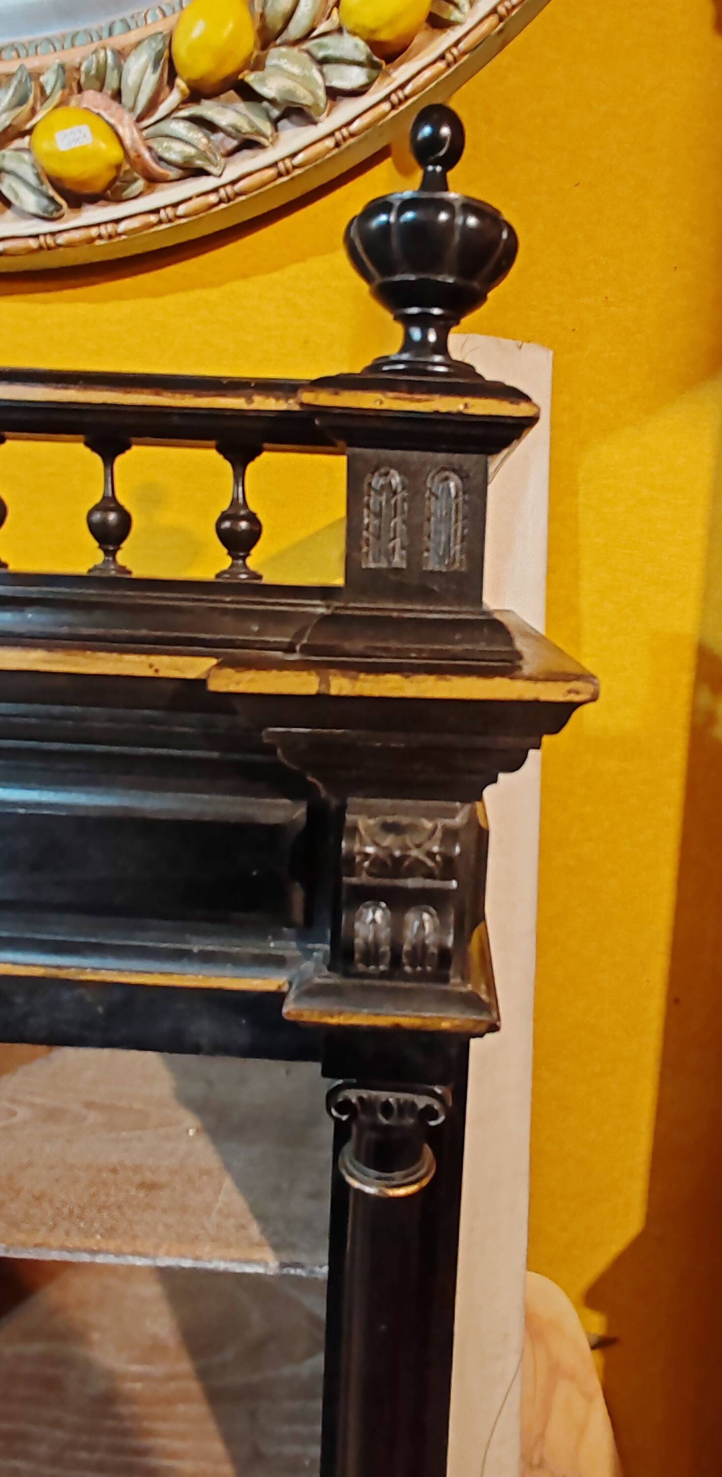 Curtained cabinet, late 19th century.