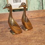 Pair of golden brass ducks
