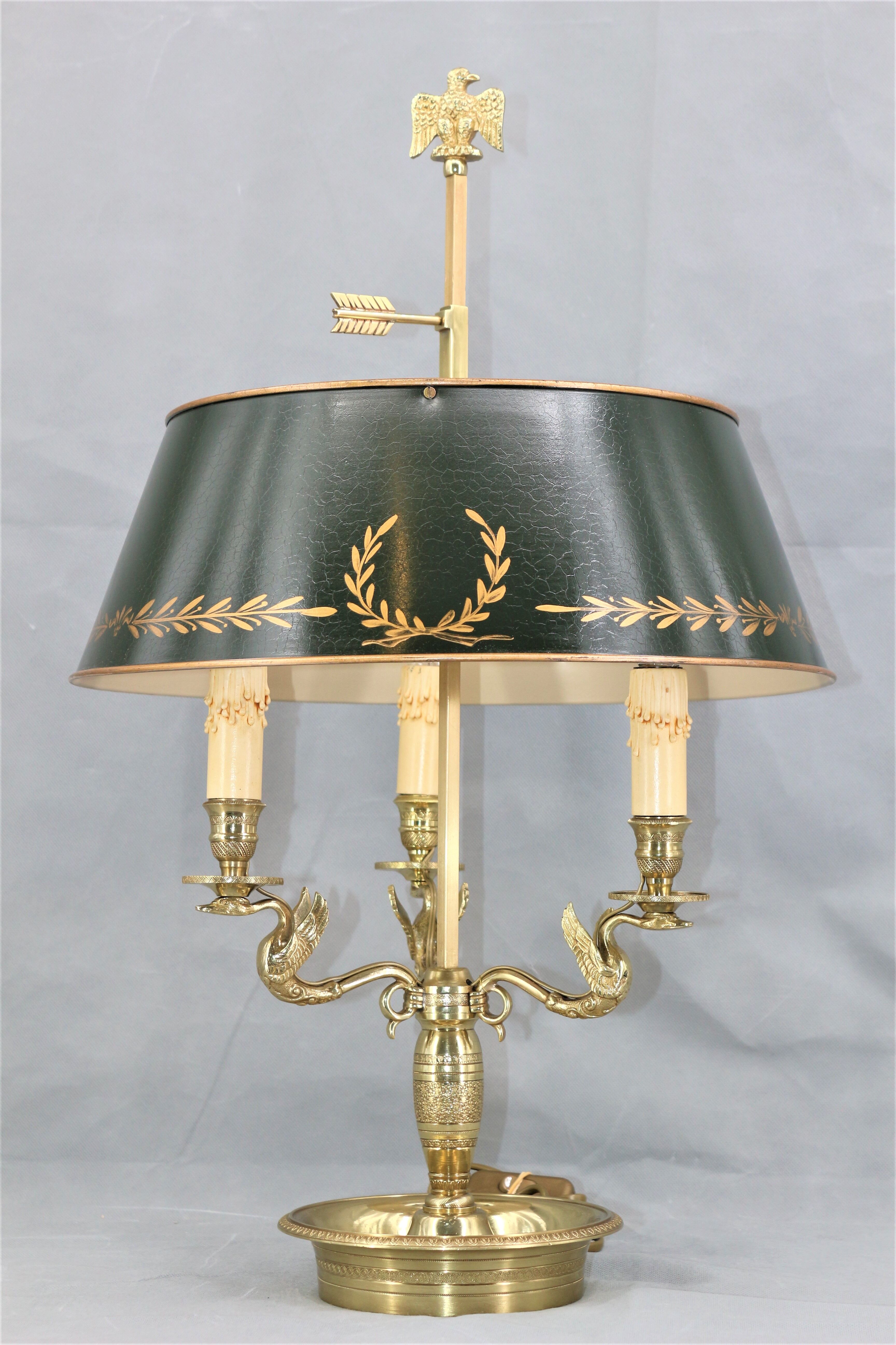 Empire style solid bronze hot water bottle lamp