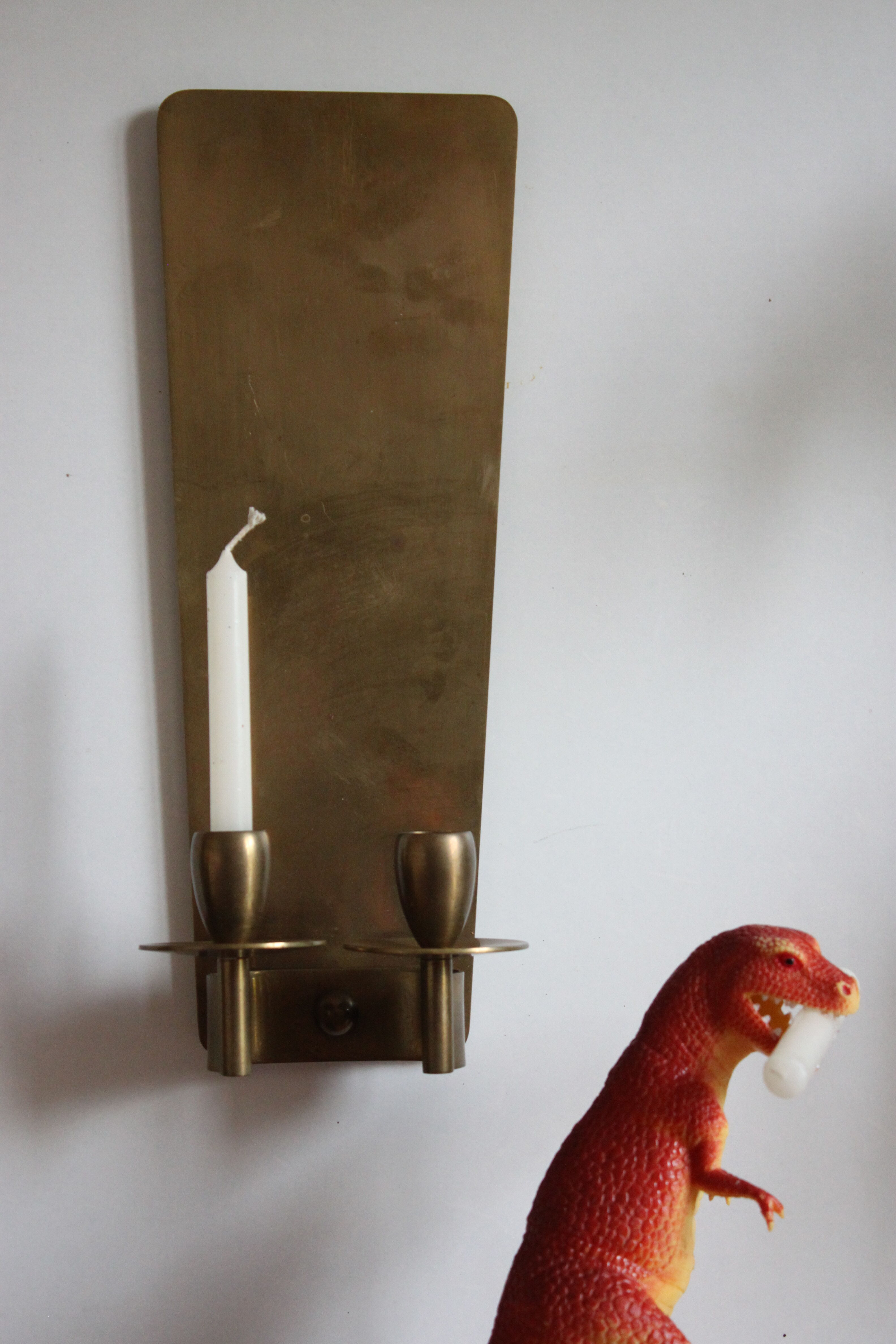 Brass wall candle holder