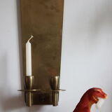 Bougeoir mural en laiton scandinave, vintage
