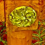 Oval table Art Deco period 1925, magnifying glass of Elm