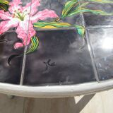 Rattan and faience table