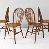 4 chaises Victoriennes anglaises Windsor, début du XXe siècle