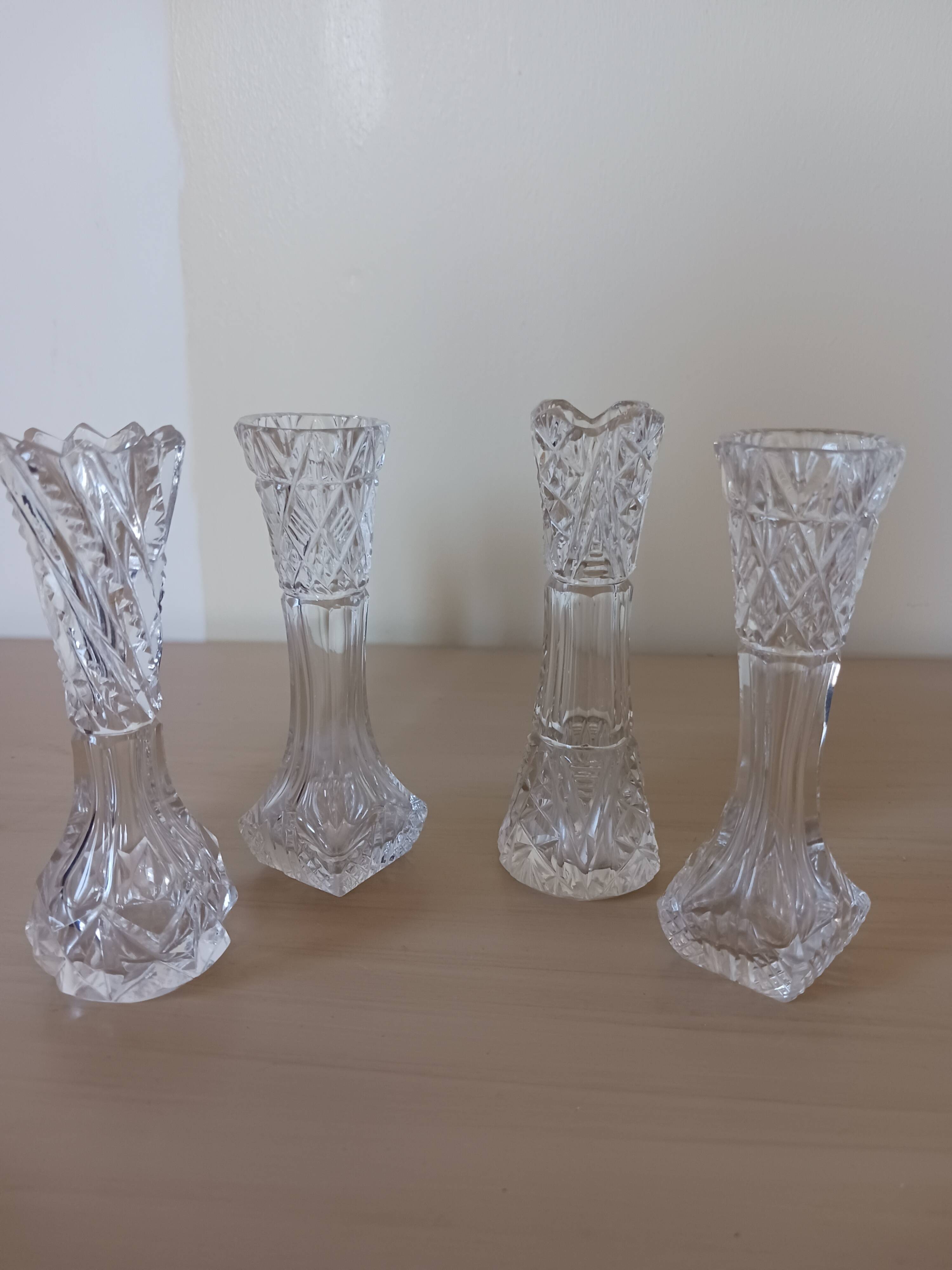 Cut glass vases.