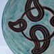 Vintage signed enamelled terracotta flat plate