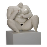 Expressive ceramic female sculpture by Evelyn van Baarda, Netherlands, 1981