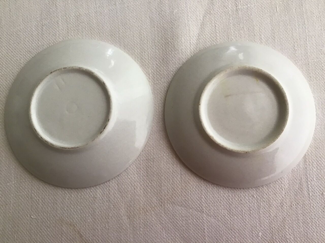 2 cups 19th white porcelain