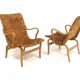 Set of 2 Scandinavian "Eva" armchairs, Bruno Mathsson, Sweden, 1970.