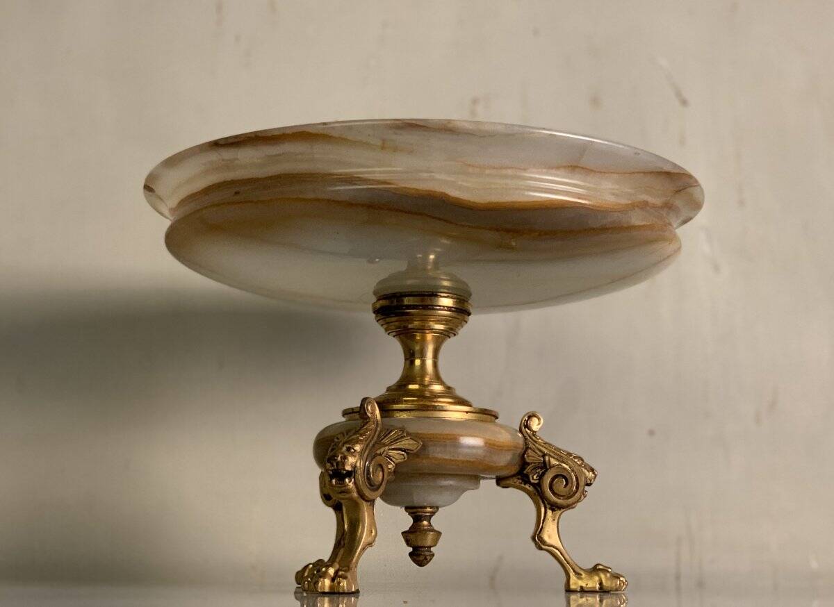 Coupe en onyx et bronze doré fin XIXème siècle