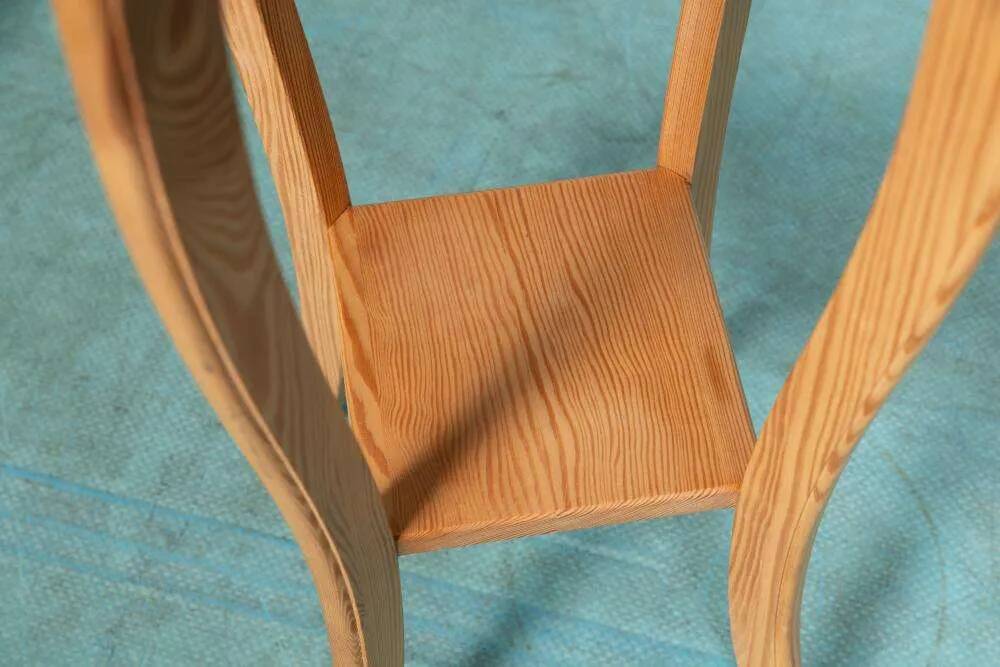 Vintage pine plant shelf, plant stand Sweden 1960