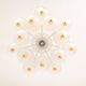 Large frosted glass and brass chandelier by Kinkeldey, Germany, 1970s.
