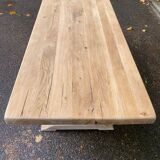 Table à manger de monastère rénovée en chêne massif du 19ème 200cm