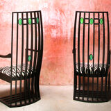 Charles Rennie Mackintosh Style High Back Armchairs