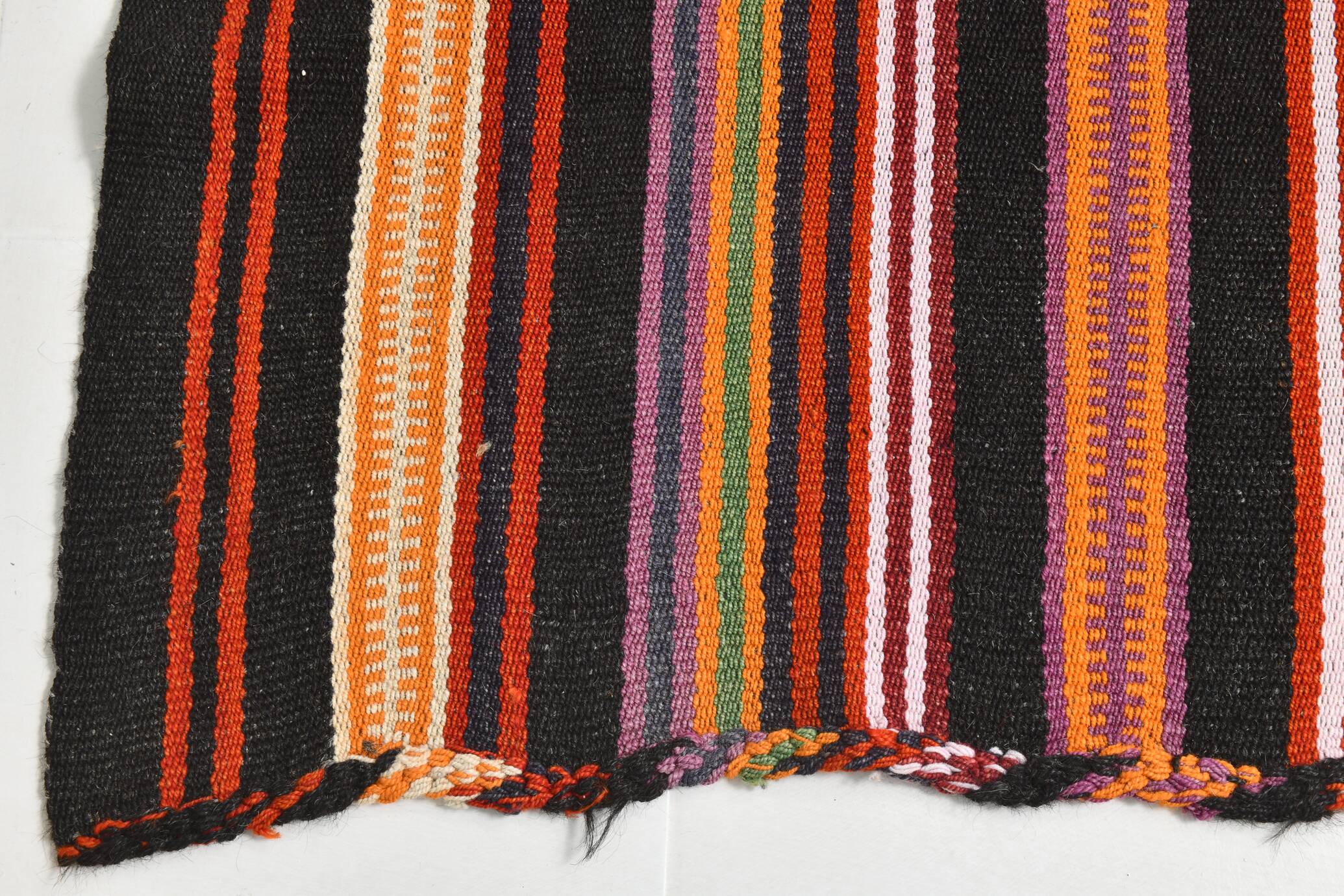 3x10 Striped Pattern Turkish Kilim Runner Rug, 100x299Cm