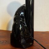 Cat lamp with opaline globe from the 80s