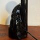 Lampe chat avec globe opalin année 80