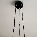 Trio pendant lights in enamelled industrial sheet metal