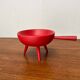 Mid-Century Modern Red Tripod Bowl in Wood from Paavo Asikainen, Finland, 1960s