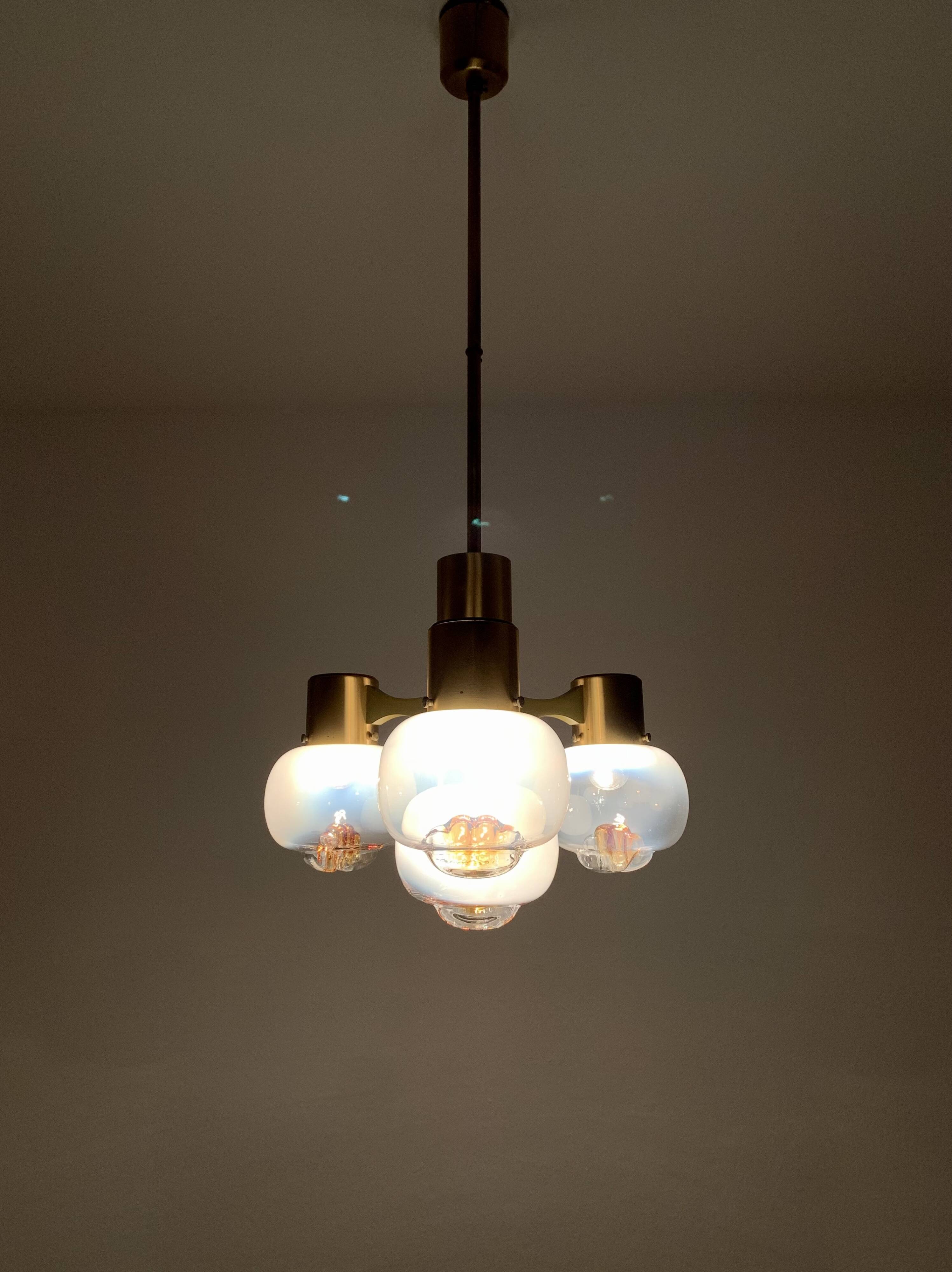Lustre en verre de Murano par Mazzega