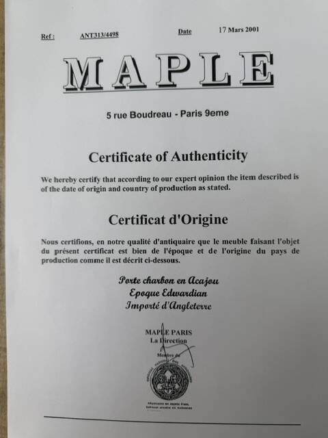 Edwardian furniture / Mahogany coal door