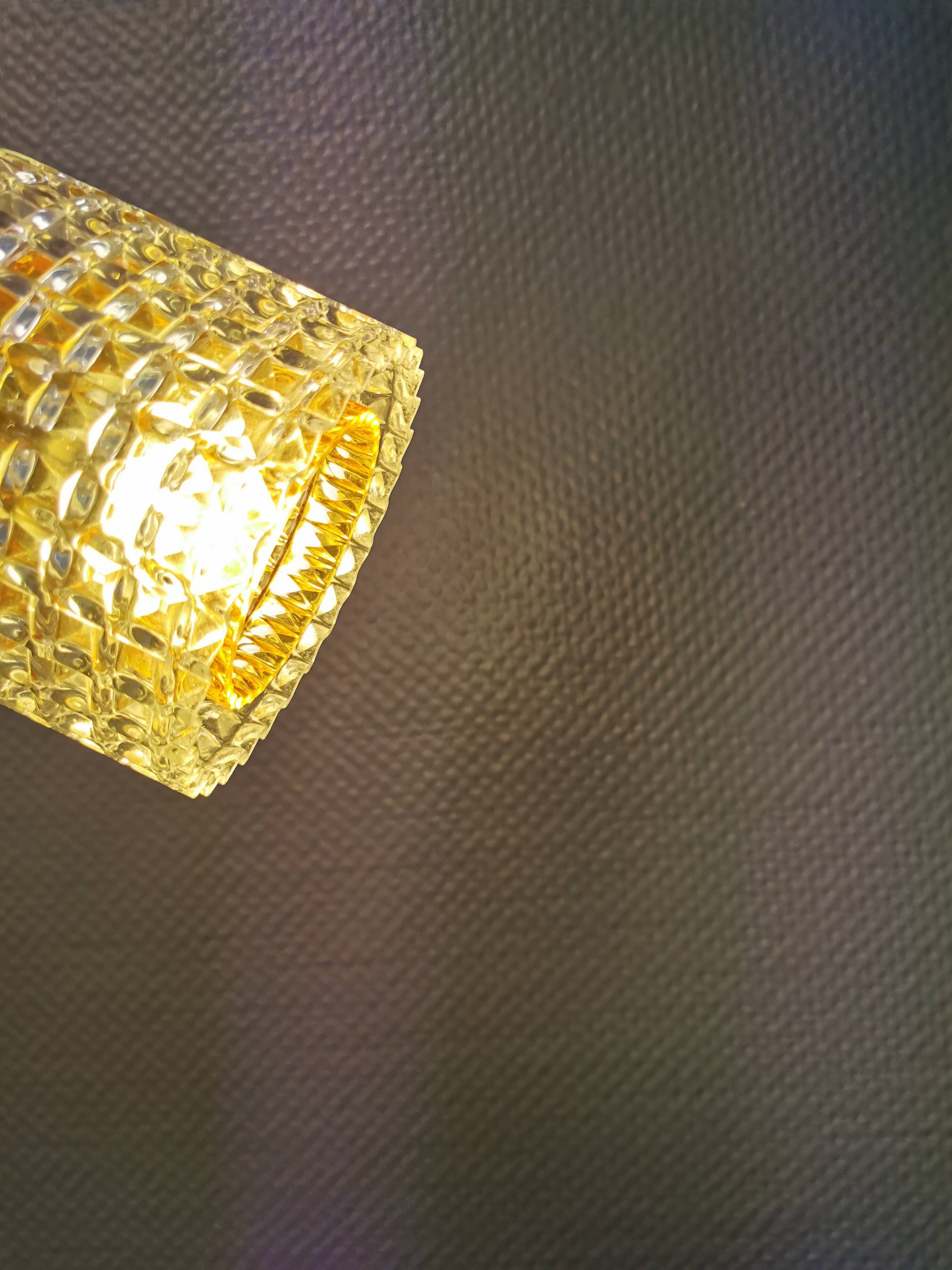 Hanging lamps from Swedish Orrefors 1970s in crystal glass
