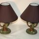 Paire de lampes Art Déco en laiton patiné
