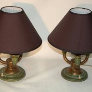 Paire de lampes Art Déco en laiton patiné