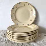 Assiettes plates  anciennes  à pois Sarreguemines