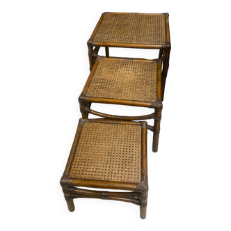 Rattan pull out tables