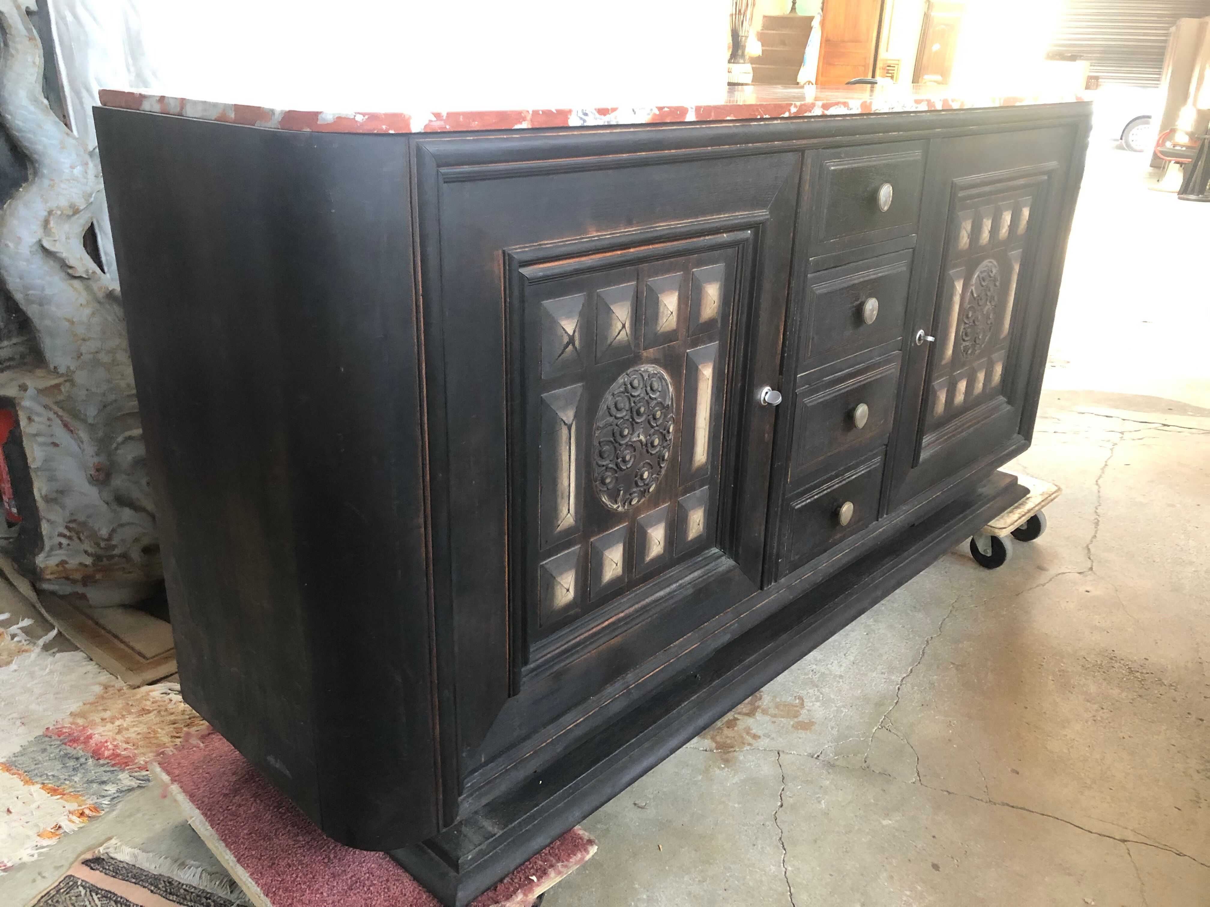 Blackened wooden sideboard of the 1950s