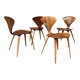Set of 4 Norman Cherner chairs for Plycraft USA in teak, 1960s