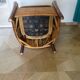 Fauteuil Style Colonial-Rotin tressé-Vintage-coussin simili cuir
