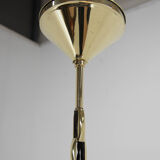 Suspension Art Nouveau en laiton et verre opalin, années 1920