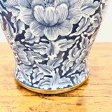 Beautiful Royal Benjarong Ginger Jar or Vase – Blue and Gold