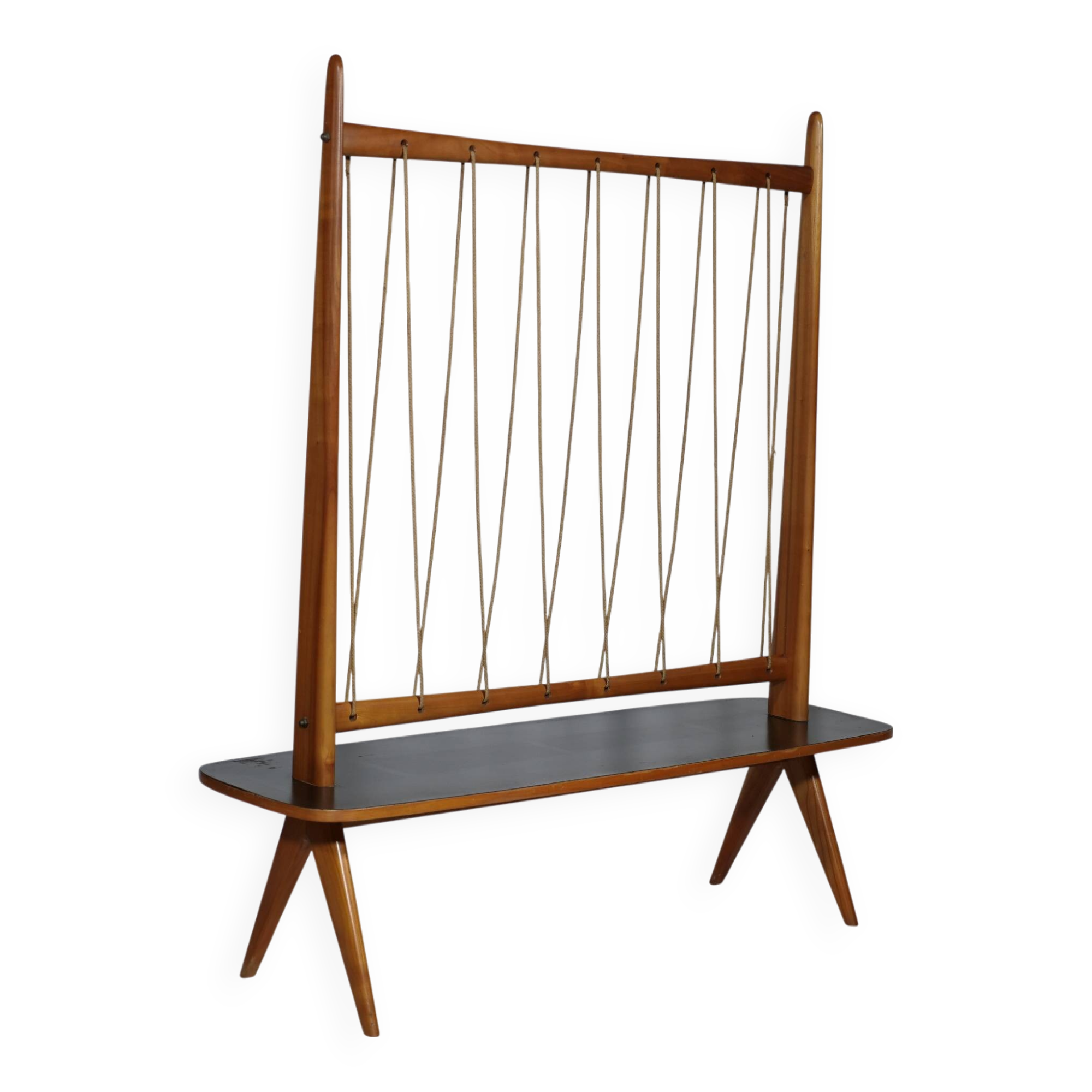 Flower Bench Cherry Wood  1960s Plant Stand