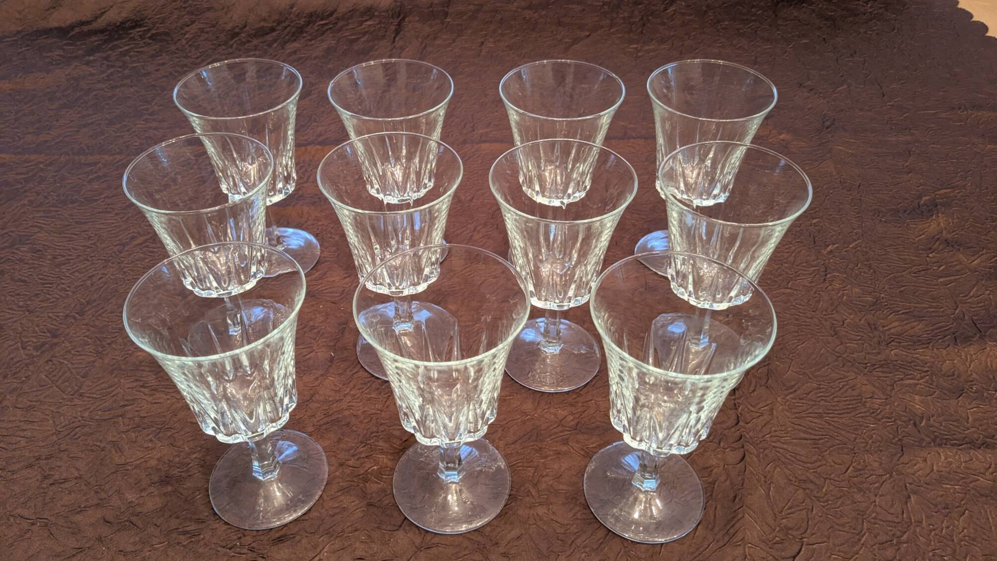 Set of 11 Luminarc stemmed glasses from the Régence collection
