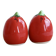 Vintage salt and pepper shakers in red tomato-shaped earthenware.