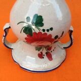 1950s Small baluster-shaped Italian ceramic vase with floral decoration