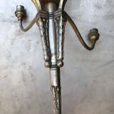 Lustre bronze argenté art nouveau