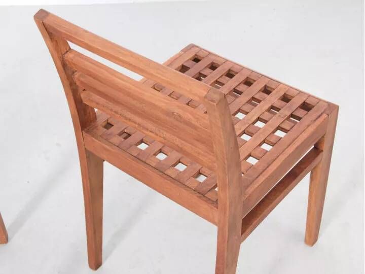 Paire de chaises caillebotis modèle 103, 1941, René Gabriel