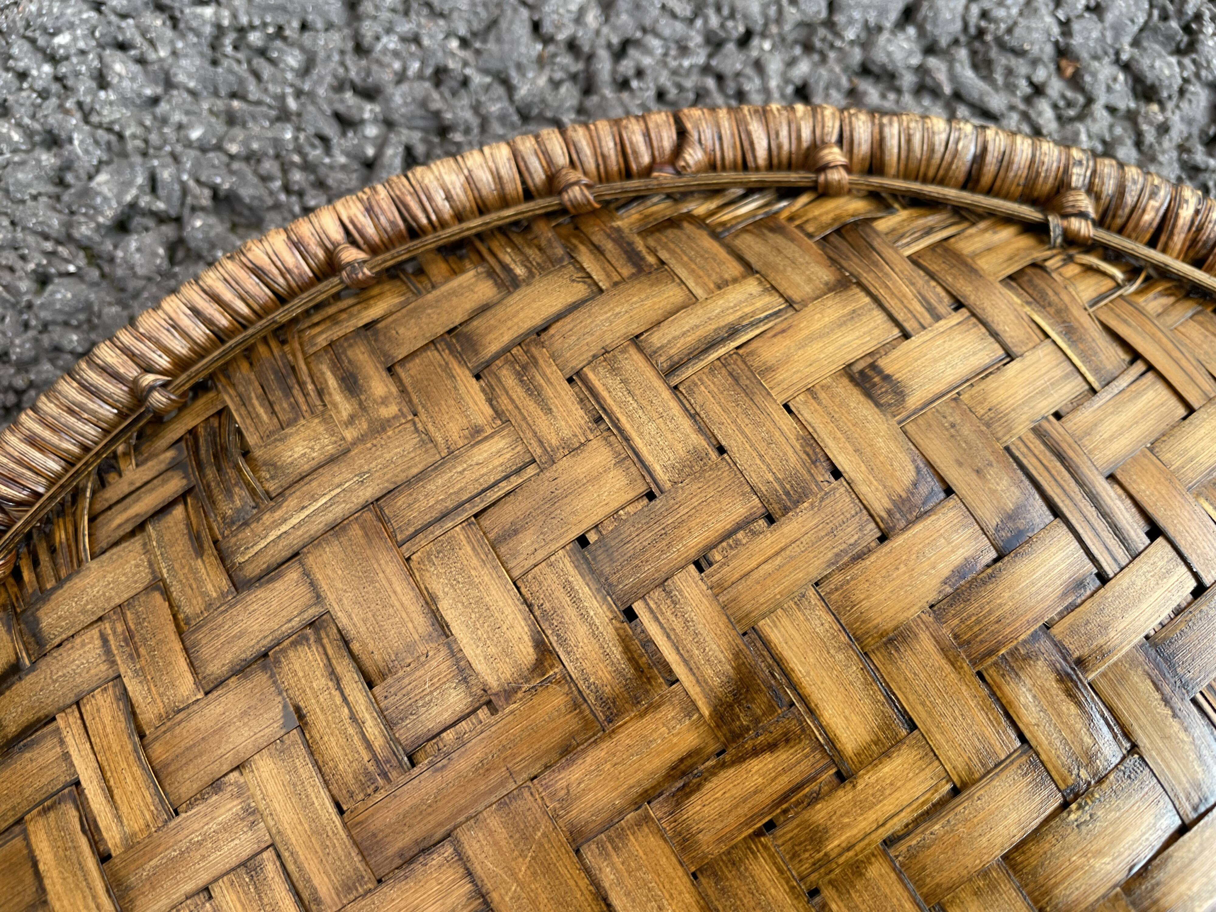 Basket with lided bamboo from Asia