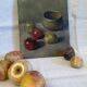 Huile sur toile nature morte aux pommes