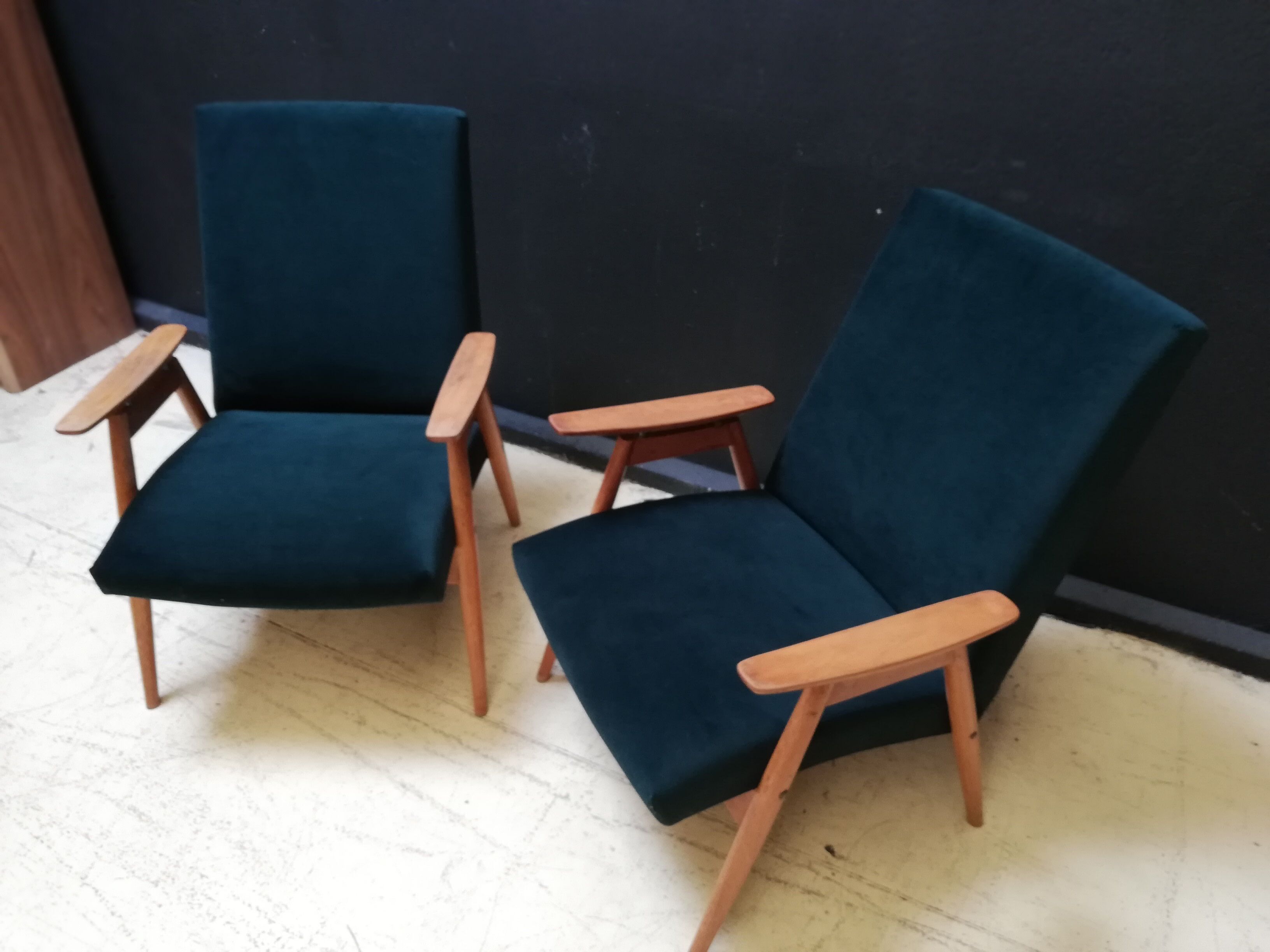 Pair of vintage Czech armchairs (Jiroutek), art deco style, 1960