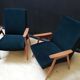 Pair of vintage Czech armchairs (Jiroutek), art deco style, 1960