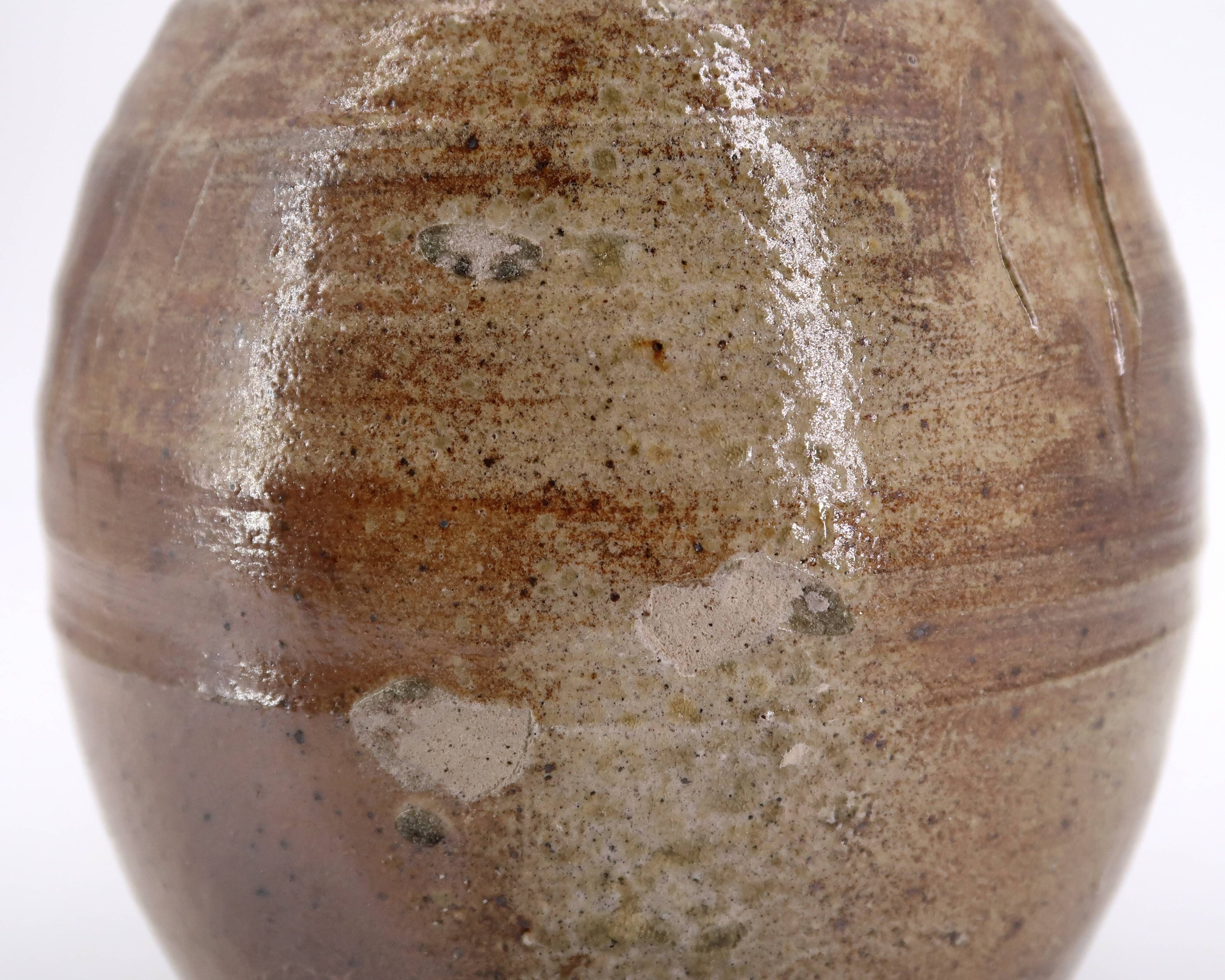 Stoneware bottle vase by Jean Michel Doix